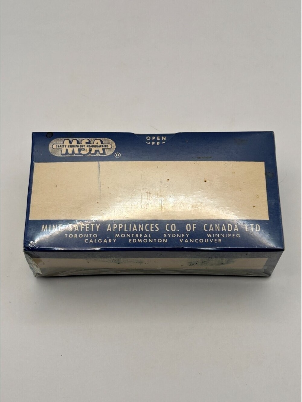 Msa Solvent 2 Fl. Ozs. Vintage First Aid Box Mid-20th Century 59.1 Ml Blue